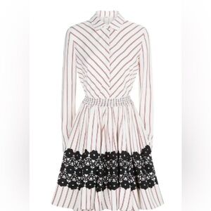 MAJE Striped Red Black and White Dress